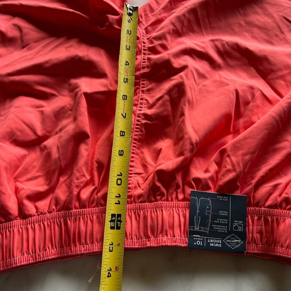 NWT‎ St Johns Bay Mens Cargo Swim Trunks Dubarry Coral Pink UPF 50+ Large